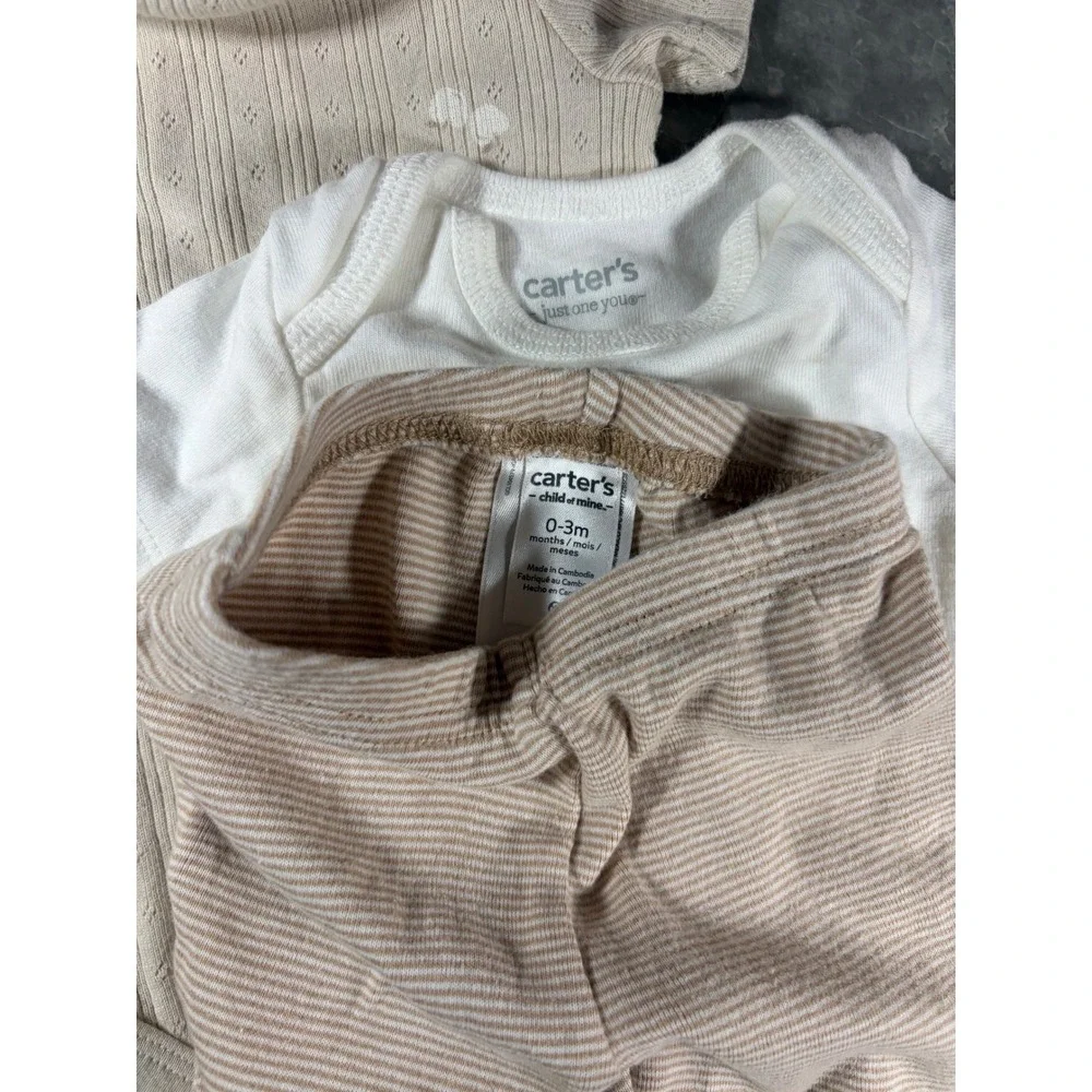 Carter's || Bodysuit & Pants Set || 0-3M || Tan White